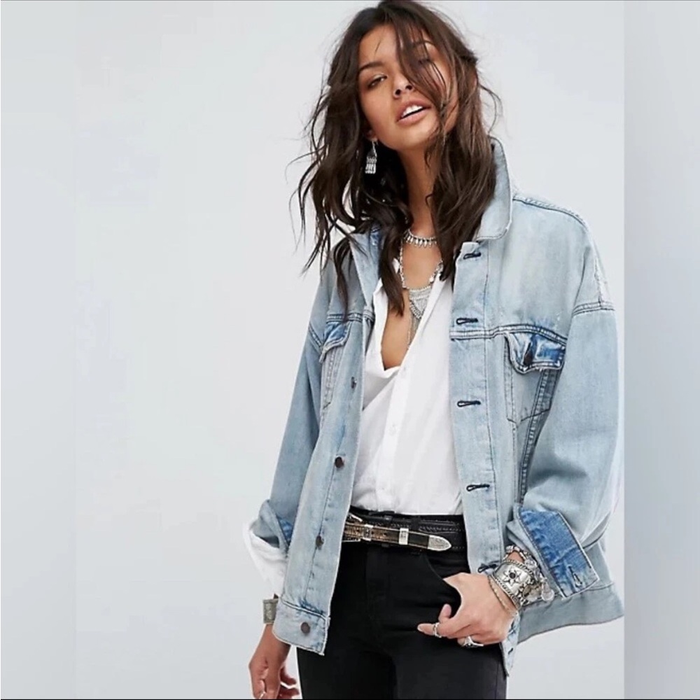Free People Denim Trucker Jacket Sz XS/S